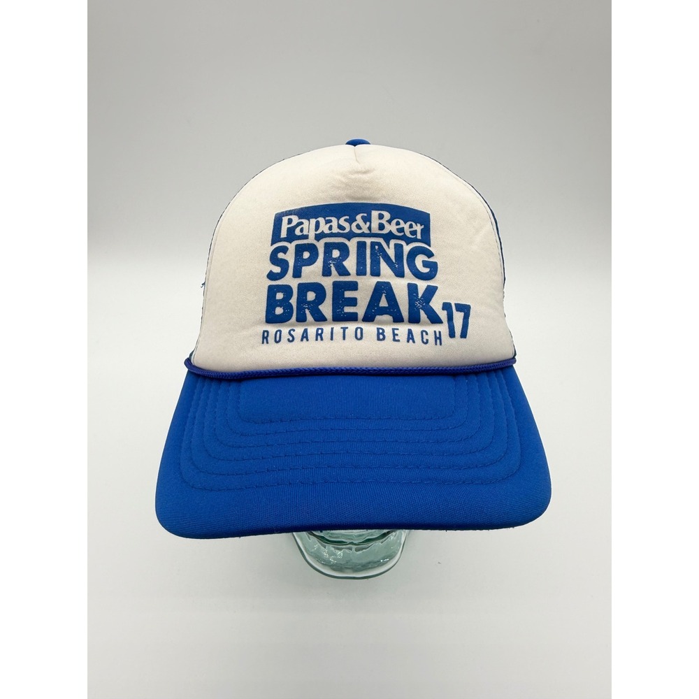 Papas & Beer Spring Break 2017 Rosarito Trucker Hat Blue White Snapback Cap
